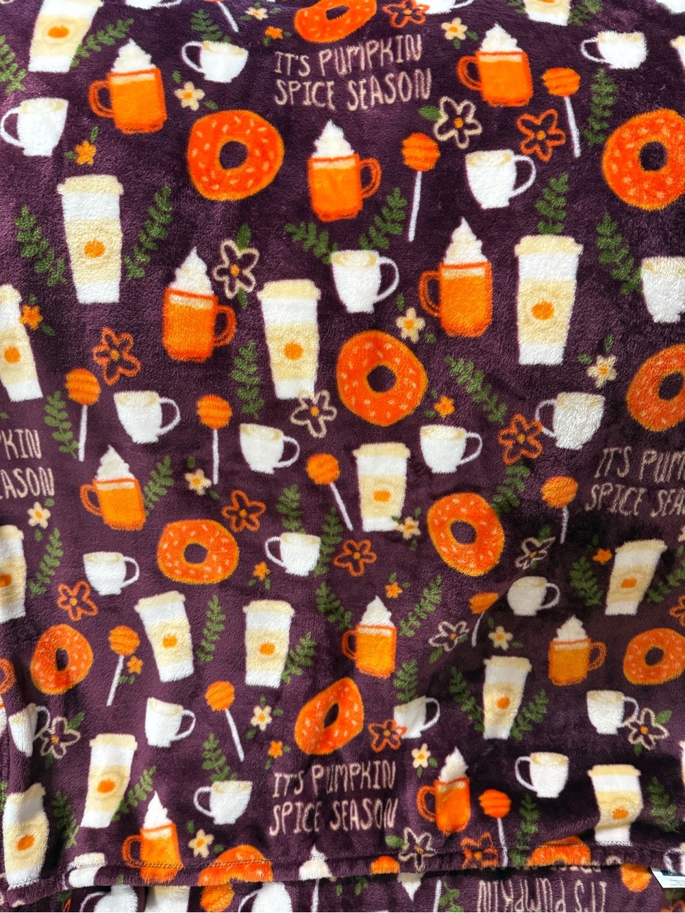Pumpkin Spice Pattern Cozy Throw Blanket